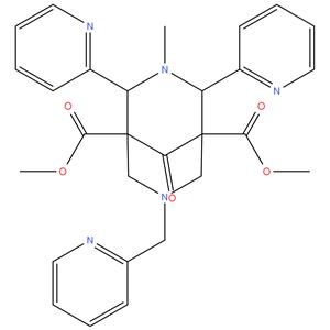 3,?7-?Diazabicyclo[3.3.1]?nonane-?1,?5-?dicarboxylic acid, 3-?methyl-?9-?oxo-?2,?4-?di-?2-?pyridinyl-?7-?(2-?pyridinylmethyl)?-?, 1,?5-?dimethyl ester