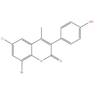 8-Bromo-6-Chloro-3(4-Hydroxy Phenyl)-4-Methyl Coumarin-2-one