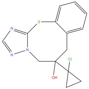 6-(1-chlorocyclopropyl)-6,7-dihydro- 5H-benzo[g][1,2,4]triazolo[5,1- b][1,3]thiazocin-6-ol