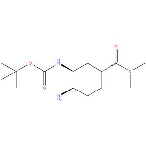 tert - butyl ( ( 1S , 2R , 5R ) -2 - amino - 5- ( dimethylcarbamoyl ) cyclohexyl ) carbamate