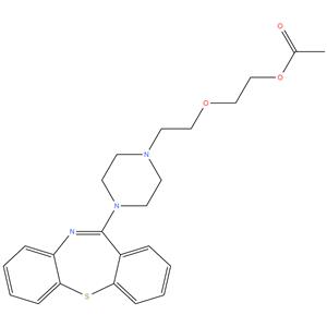 Quetiapine EP Impurity A
2-[2-(4-Dibenzo [b,f] [1,4]thiazepin-11-yl-1-piperazinyl)ethoxy]-
ethyl acetate