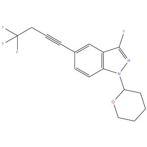3-Fluoro-1-tetrahydropyran-2-yl-5-(4,4,4-trifluorobut-1-ynyl)indazole