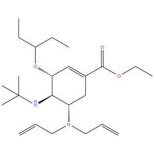 ethyl (3R,4R,5S)-5-N,N-diallylamino-4-(1,1-dimethylethyl)amino-3-(1-ethylpropoxy)-1-cyclohexene-1-carboxylate