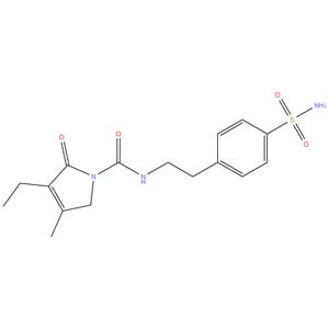 4-[2-[(3-Ethyl-4-methyl-2-oxo-3-pyrrolin-1-yl) carboxamido] ethyl] benzenesulfonamide.