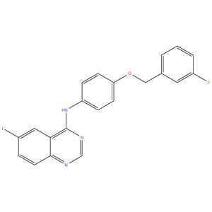 N- ( 4 - ( ( 3 - fluorobenzyl ) oxy ) phenyl ) -6 - iodoquinazolin - 4 - amine