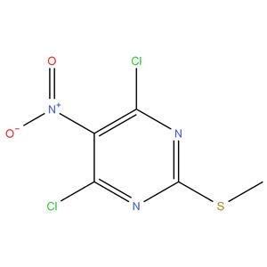 4,6-di chloro-2-methyl thio-5-nitro pyrimidine