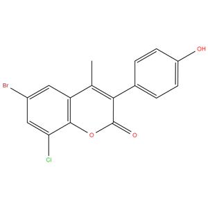 6-Bromo-8-chloro-3(4’-hydroxyphenyl)-4-methylcoumarin