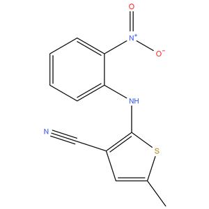 Olanzapine EP Impurity A
Olanzapine USP RC A ; 5-methyl-2-((2-
nitrophenyl)amino)thiophene-3-carbonitrile