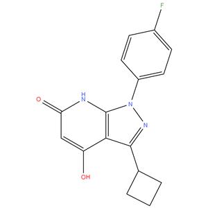 3 - cyclobutyl - 1- ( 4 - fluorophenyl ) -4 - hydroxy - 1,7 - dihydro - 6H - pyrazolo [ 3,4 - b ] pyridin - 6 - on