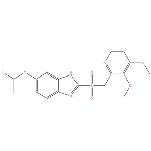 Pantoprazole EP Impurity A
Pantoprazole Related Compound A ; 6-(difluoromethoxy)-2-
(((3,4-dimethoxypyridin-2-yl)methyl)sulfonyl)-1H- benzo[d]imidazole