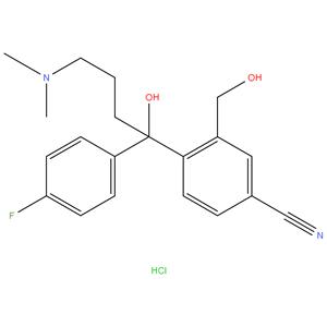 4-[(4’-Dimethyl amino)-1-(4”-fluorophenyl)-1-hydroxy butyl]-3-(hydroxy methyl) benzonitrile HCl