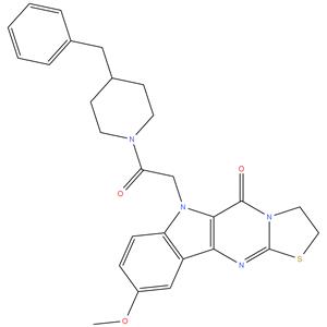 6- ( 2- ( 4 - benzylpiperidin - 1 - yl ) -2 - oxoethyl ) -9 - methoxy - 2,3 - dihydrothiazolo [ 3 ' , 2 ' : 1,2 ] pyrir