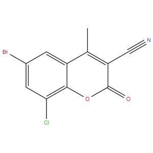 6-Bromo-8-Chloro-3-Cyano-4-Methyl Coumarin