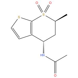 N-((4S,6S)-6-methyl-7,7-dioxido-3a,5,6,7a-tetrahydro-
4H-thieno[2, 3-b]thiopyran-4-yl)acetamide