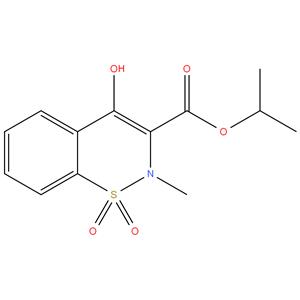 Piroxicam EP Impurity L
1-methylethyl 4-hydroxy-2-methyl-2H-1,2-benzothiazine-3-
carboxylate 1,1-dioxide