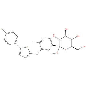 ( (2S,3R,4S,5S,6R)-2-(3-((5-(4-fluorophenyl)thiophen-2-yl)methyl)-4-methylphenyl)-tetrahydro-6-(hydroxymethyl)-2-methoxy-2H-pyran-3,4,5-triol )