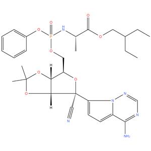 2-Ethylbutyl (2S)-2-[[(S)-[[(3aR,4R,6R,6aR)-6-[4-aminopyrrolo[2,1-f][1,2,4]triazin-7-yl]-6-cyano-2,2-dimethyl-tetrahydro-2H-furo[3,4-d][1,3]dioxol-4-yl]methoxy](phenoxy)phosphoryl]amino]propanoate