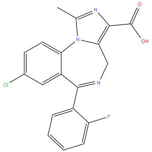 8-chloro-6-(2-fluorophenyl)-1-methyl-4H-imidazo (1,5-a)(1,4)benzodiazepine-3-carboxylic acid