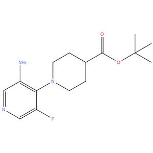 tert - butyl 1- ( 3 - amino - 5 - fluoropyridin - 4 - yl ) piperidine - 4 - carboxylate