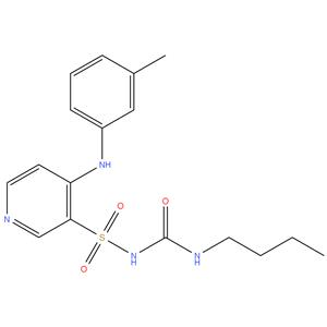 N- ( butylcarbamoyl ) -4- ( m - tolylamino ) pyridine - 3 - sulfonamide