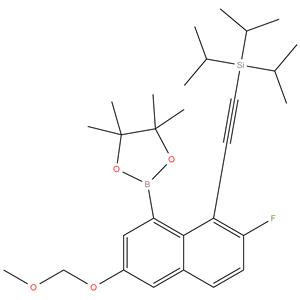 ((2-fluoro-6-(methoxymethoxy)-8-(4,4,5,5-tetramethyl- 1,3,2-dioxaborolane-2-yl)naphthalen-1- yl)ethynyl)triisopropylsilane