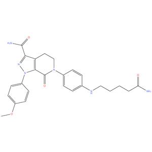 Apixaban Amino Acid Impurity
6-(4-((5-amino-5-oxopentyl)amino)phenyl)-1-(4- methoxyphenyl)-7-oxo-4,5,6,7-tetrahydro-1H-pyrazolo[3,4-
c]pyridine-3-carboxamide