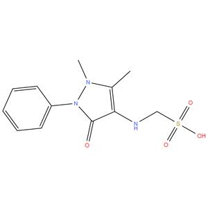 Metamizole EP Impurity E
Dipirone Impurity E ;
((1,5-dimethyl-3-oxo-2-phenyl-2,3-dihydro-1H-pyrazol-4- yl)amino)methanesulfonic acid