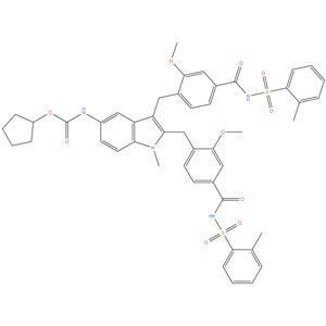 Cyclopentyl (2,3-bis(2-Methoxy-4-((o-tolylsulfonyl)carbamoyl)benzyl)-1-methyl-1H-indol-5- yl)carbamate